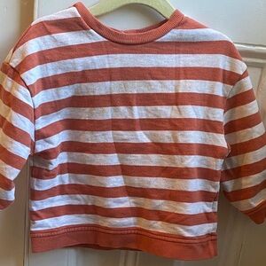 Baby Boden Red and White Striped Sweatshirt